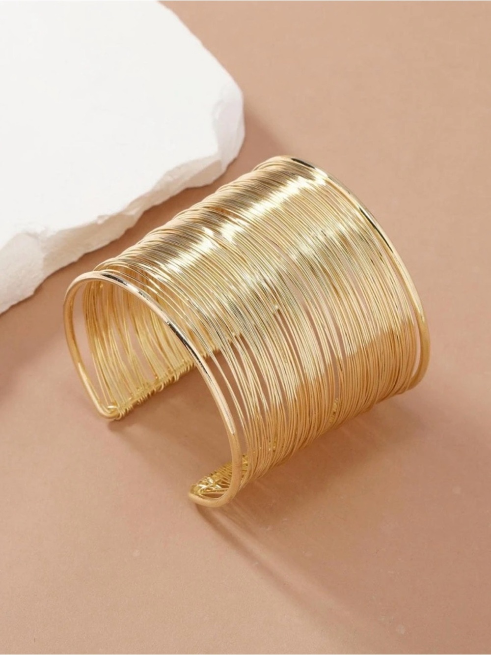 Gold Multi-Wire Cuff Bracelet - Women Jewelry